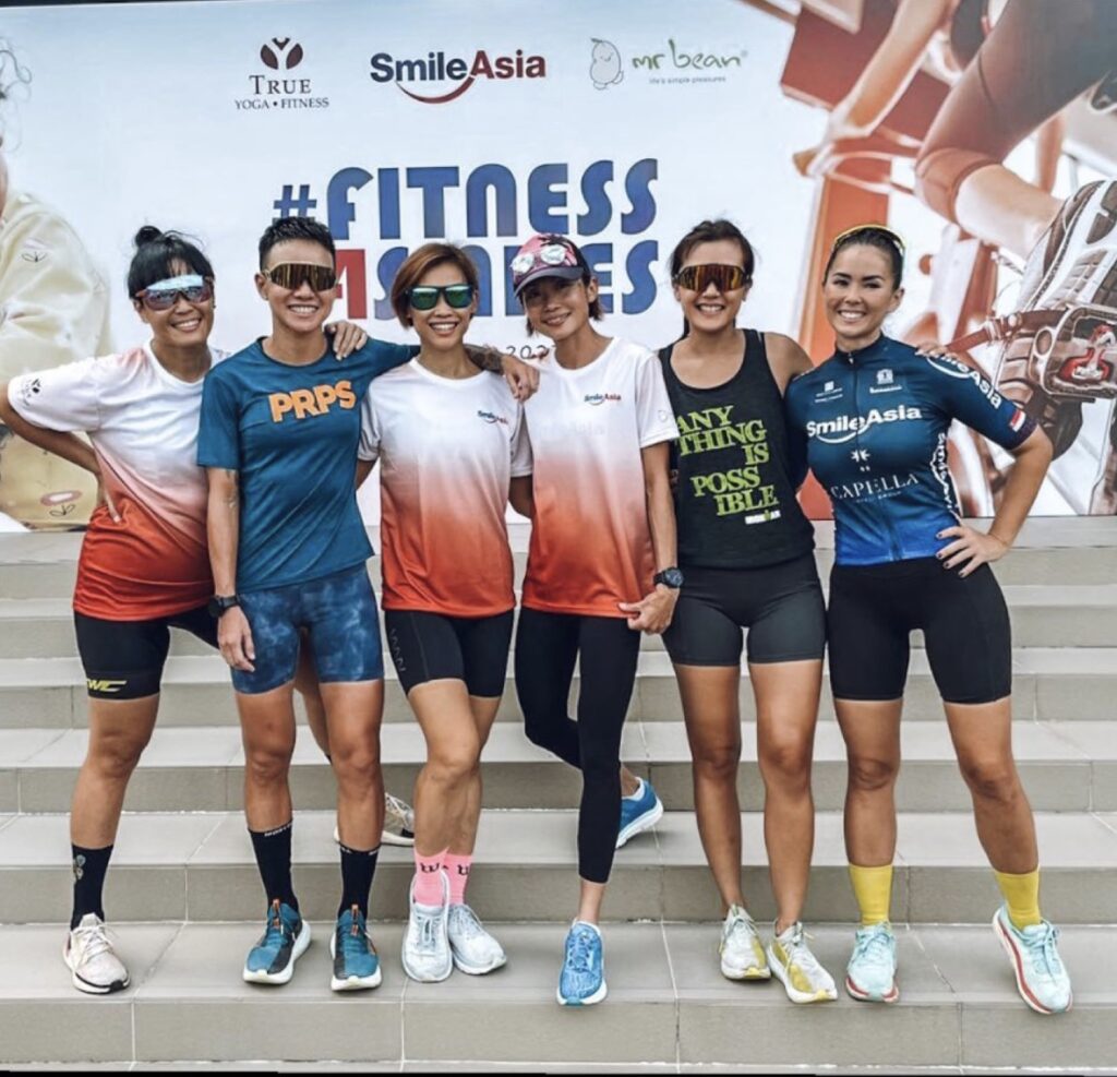With athletes who cycled for Smiles Asia
